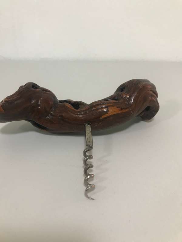 Antique French Burl Cork Screw by Laurent Siren