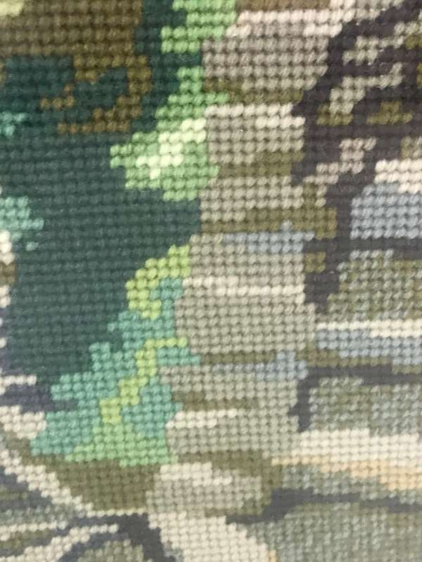 Beautiful Tapestry hand made Home with Trees in Gold Metal Frame 49cm x 45cm
