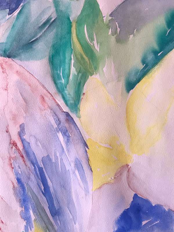 Stunning Huge Water Colour Painting 3 x Parrots in Tropical Tree Original size 95cm x 75cm Signed