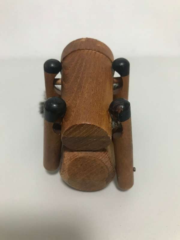 Vintage Danish Teak Articulated Ape Caveman Playing Drum by Kay Bojensen