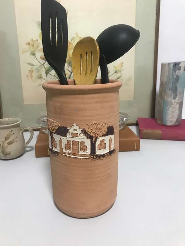 Pottery Vase or Utensils Holder or Wine Cooler 23cm x 14cm