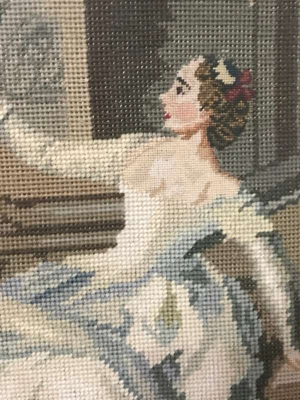 Louis xv Scene Tapestry Needlepoint Family Father Mother and Son 80cm x 65 cm