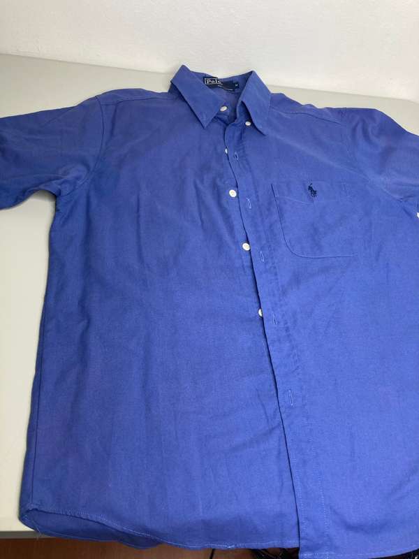Polo Short sleeve Men shirt Blue Medium