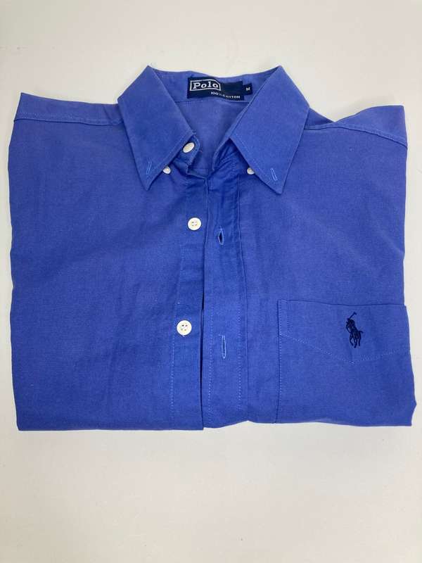 Polo Short sleeve Men shirt Blue Medium