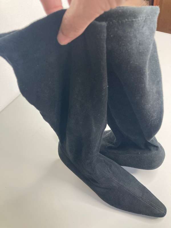 Suede Sock Black Boots Size 7