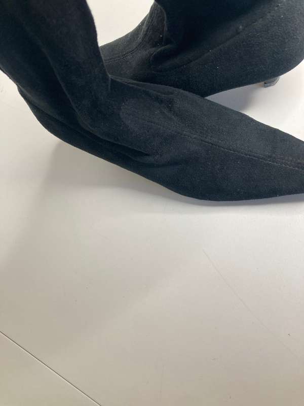 Suede Sock Black Boots Size 7