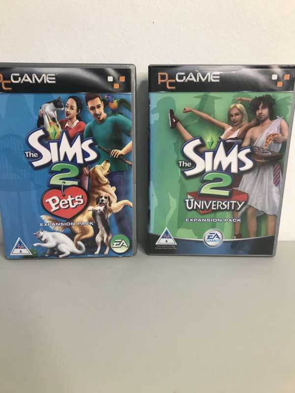 PC DVD The Sims 2 Pack Bundle, Expansion packs Pets 2 disks and University 2 disks