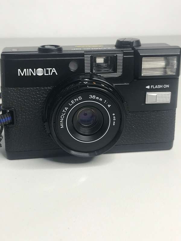 Minolta Hi Matic GF Film Camera Flash with Leather Case