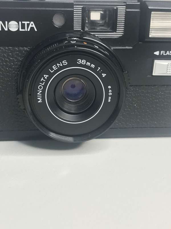 Minolta Hi Matic GF Film Camera Flash with Leather Case