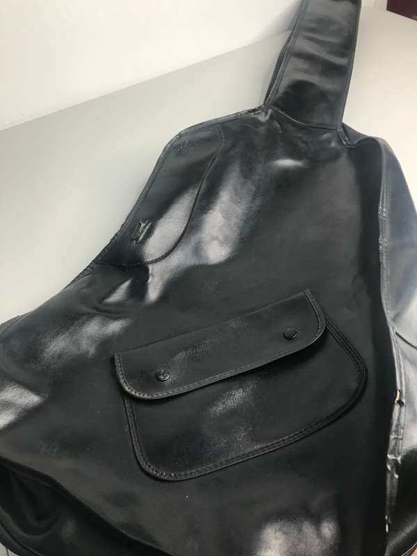 Guitar Case/bag  Soft Black Leather pre owned no handle L 98cm x W 34cm x 27cm x NECK W 10.5 cm