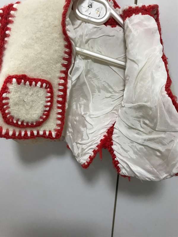Cute newborn jacket in white and red