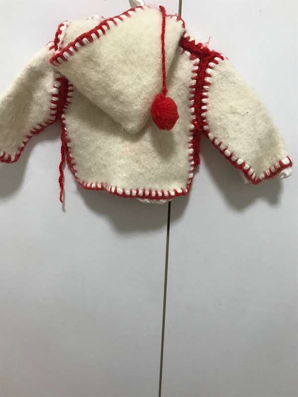 Cute newborn jacket in white and red