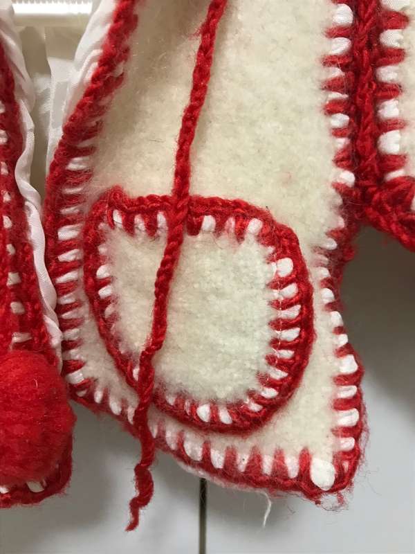 Cute newborn jacket in white and red