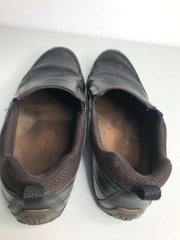 CAT Mens Shoes Opine Slip on Leather Coffee colour Pre Owned Size 11
