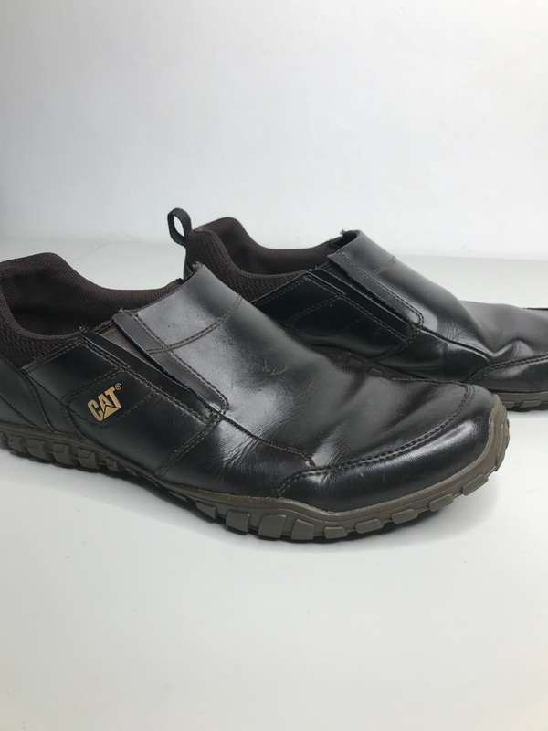 CAT Mens Shoes Opine Slip on Leather Coffee colour Pre Owned Size 11