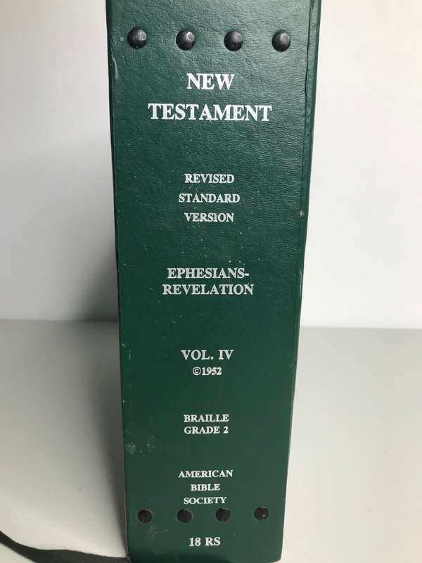 Braille New Testament Revised Standard Version Ephesians-Revelations VOL IV 1952 American Bible Soci