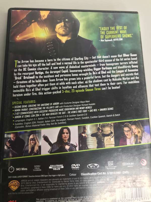 DVD Arrow Complete Season Three