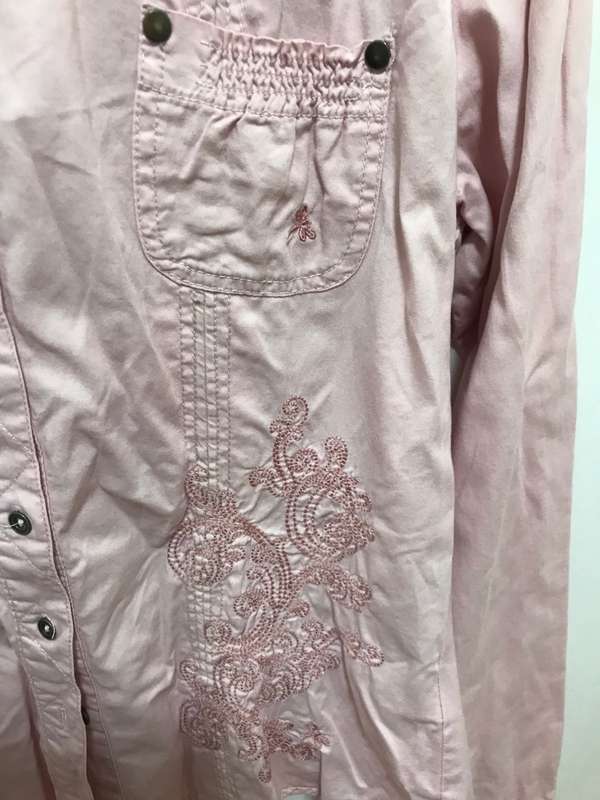 Ladies pink shirt embroidery infront size 38