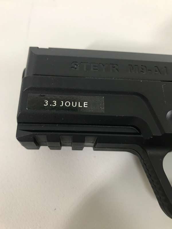 Gas Air Pistol M9-A1 Steyer with gas bottles and iron pellets balls