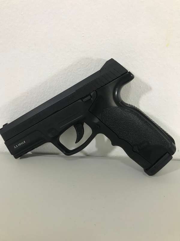 Gas Air Pistol M9-A1 Steyer with gas bottles and iron pellets balls