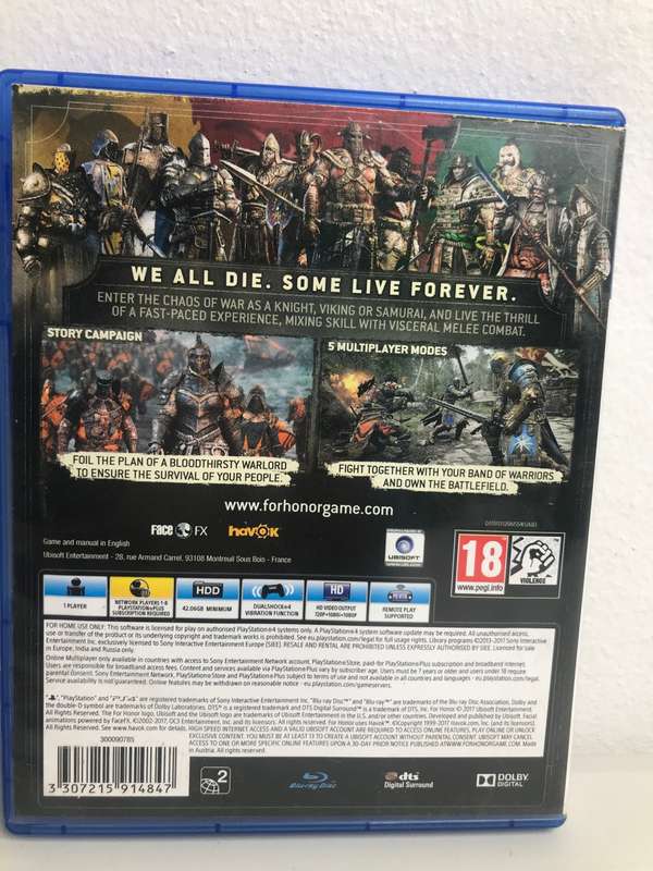 PS4 For Honor GAME