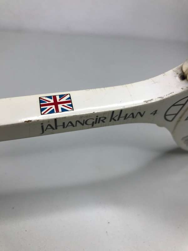 Squash Racket Signed Jahangir Khan and Rahman Khan Unsquashable COLLECTABLE