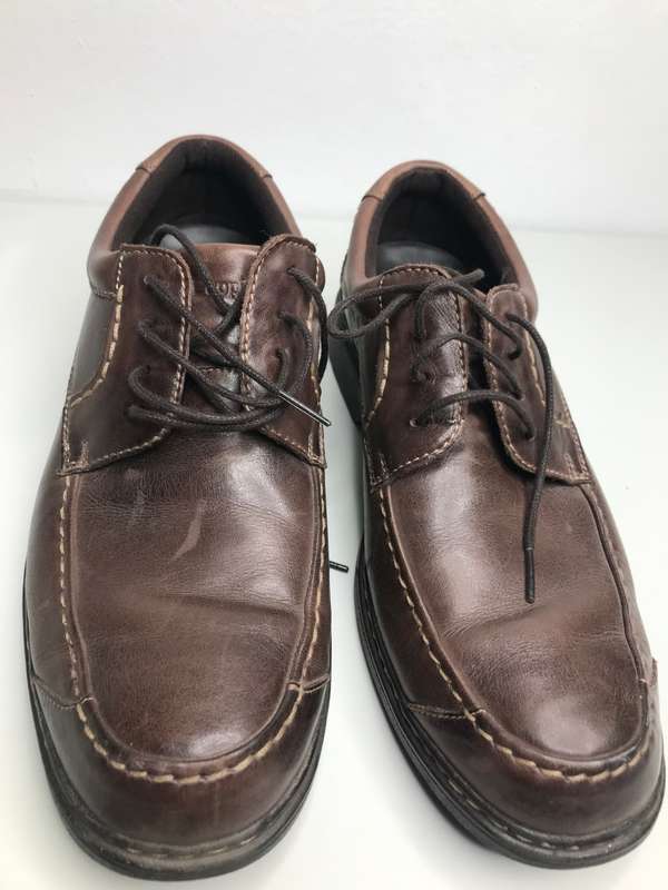 Hush Puppies Mens Shoes Brown Leather Body Gel Cellular Technology size 11 second hand