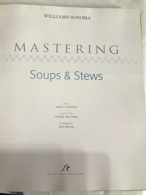Mastering soups and Stews  One on One lesson Williams-Sonoma
