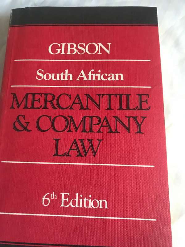 Gibson South African MERCHANTILE & COMPANY LAW 6th Edition