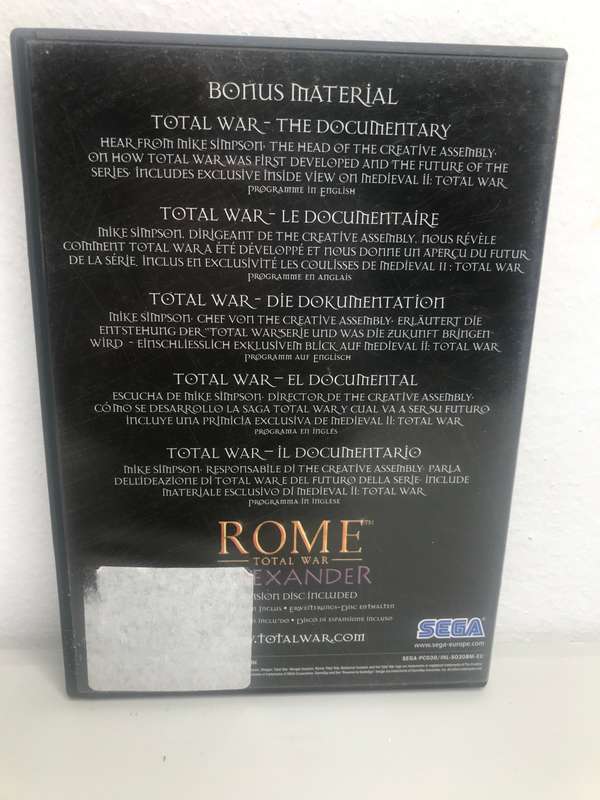 Total Wars : Eras Bonus Material 3 discs Rome Alexander, Bonus Material and Musical Core