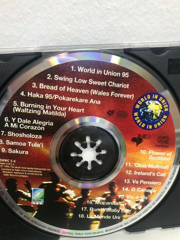 Rugby World Cup 1995 CD ANTHEMS World in Union