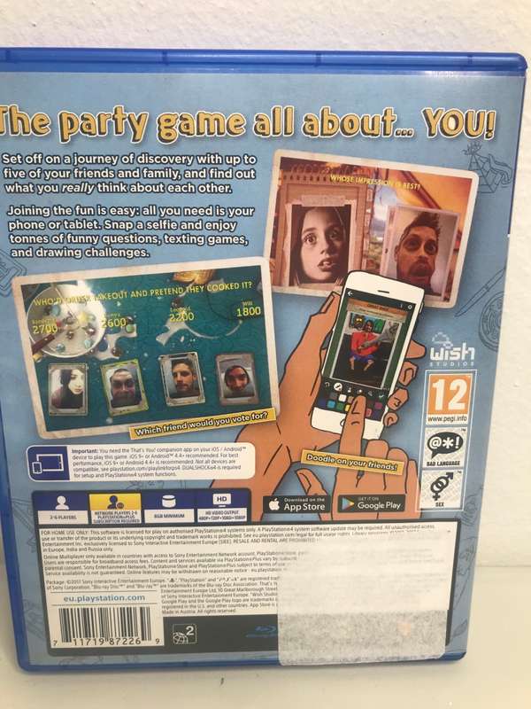 PS4 That's You The Party Game All About You