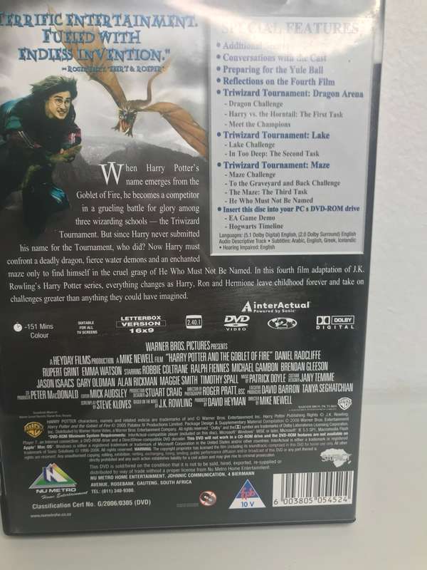 DVD Harry Potter and the Goblet of Fire 2 Discs
