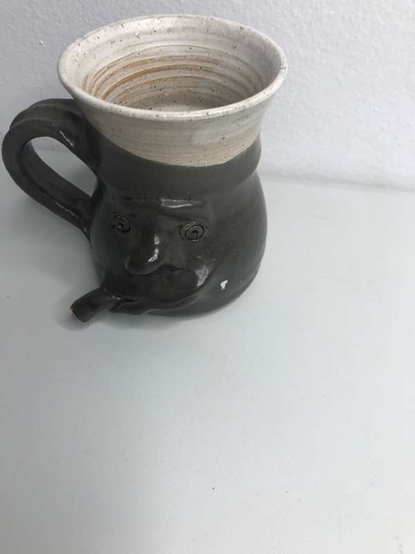 Pretty Ugly Pottery Coffee Mug Cup Face Handmade