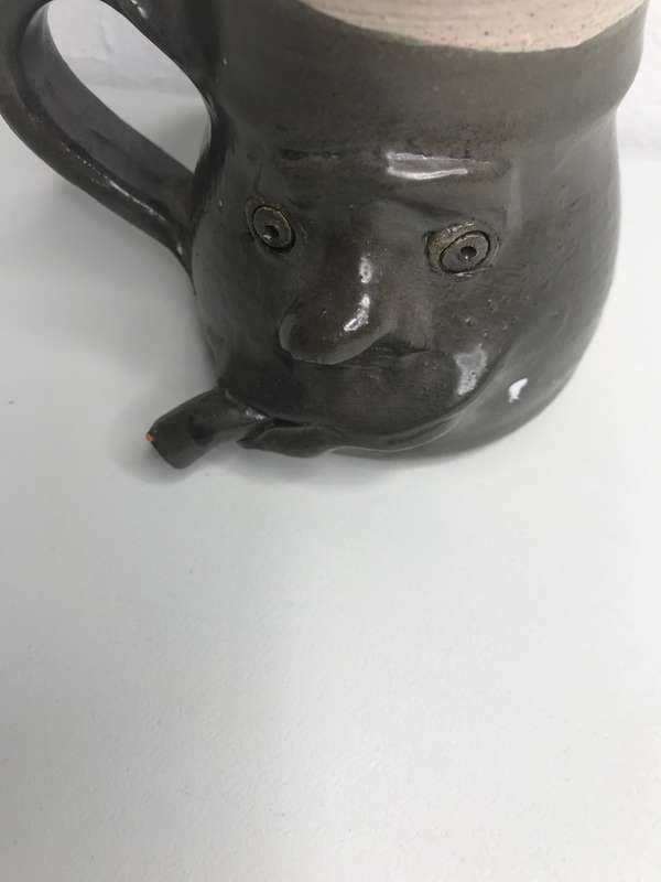 Pretty Ugly Pottery Coffee Mug Cup Face Handmade