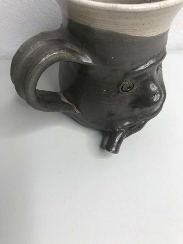 Pretty Ugly Pottery Coffee Mug Cup Face Handmade