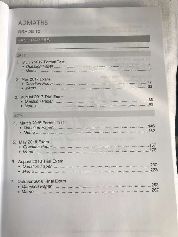 Grade 12 Advanced Mathematics past papers