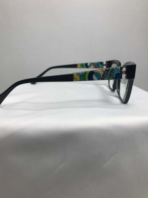 Ana Hickman Eyewear Unique Reversable sides 52-18 -142 FRAME ONLY Black and Multi colour sides