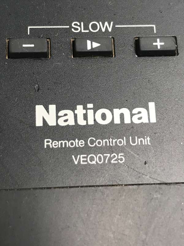 Remote Control National Panasonic VEQ0725/ VEQO744 FOR VIDEO RECORDER