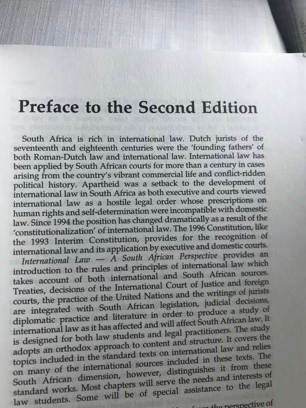 International Law A South African perspective 2nd edition John Dugard