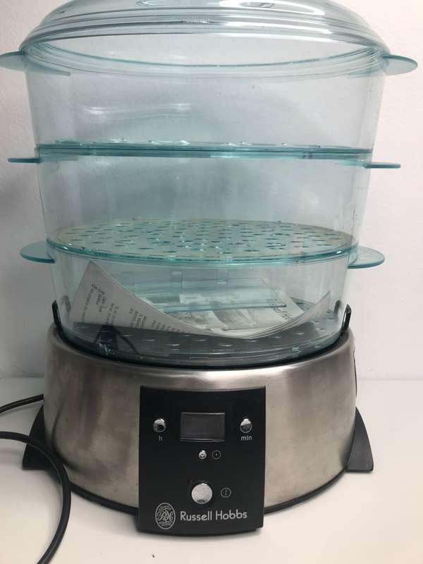 Russel Hobbs Food Steamer 3 Tier 3 liners Each Tier 120 min count down timer