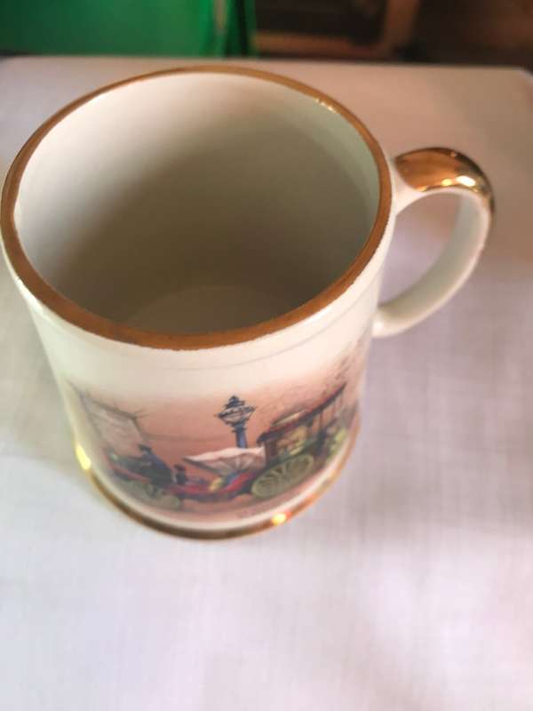 Old Foley James Kent Staffordshire England Mug Rotary Cultivator Steam Roller 1878