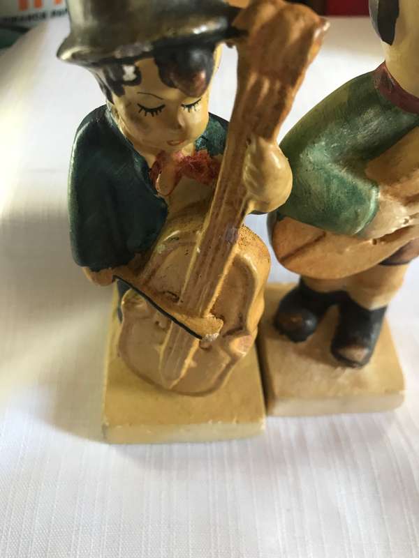 2 VINTAGE CHALKWARE MUSICIANS - 1930'S -1940'S