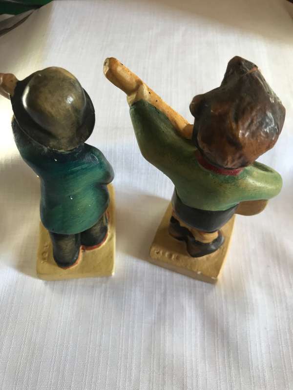 2 VINTAGE CHALKWARE MUSICIANS - 1930'S -1940'S