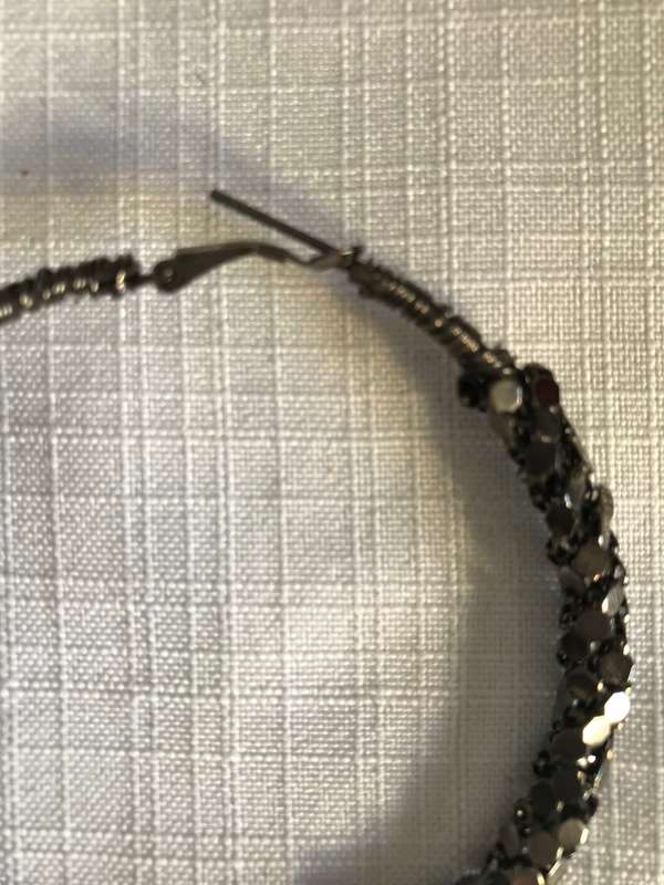 Vtg Metal Chunky Hoop Earrings