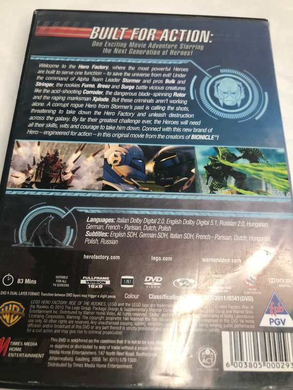 DVD Lego Hero Factory Rise of the Rookies