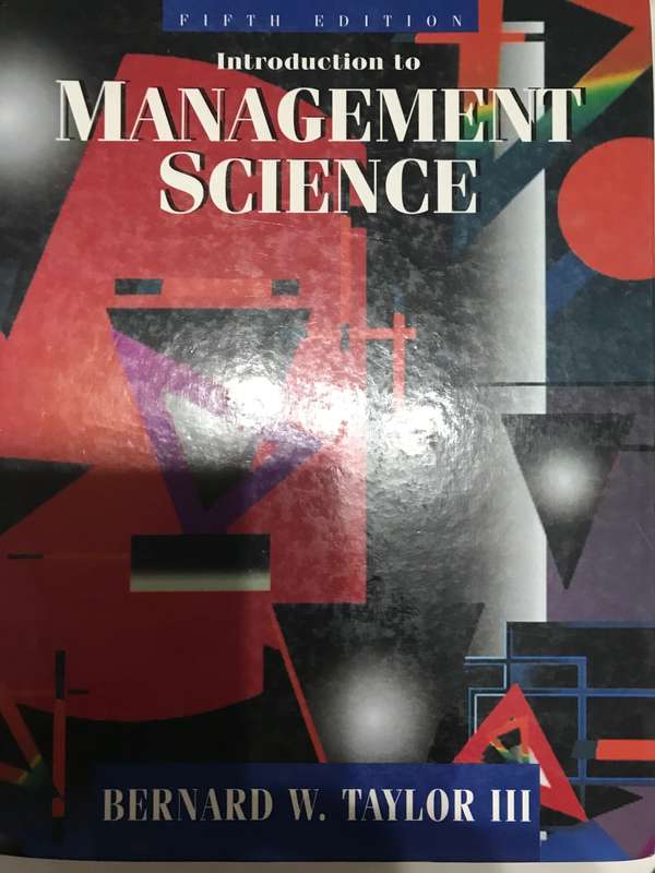 Introduction to Management Science Fifth edition
