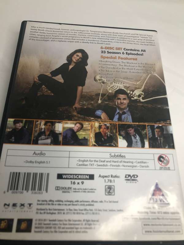 DVD Bones Complete Sixth Season