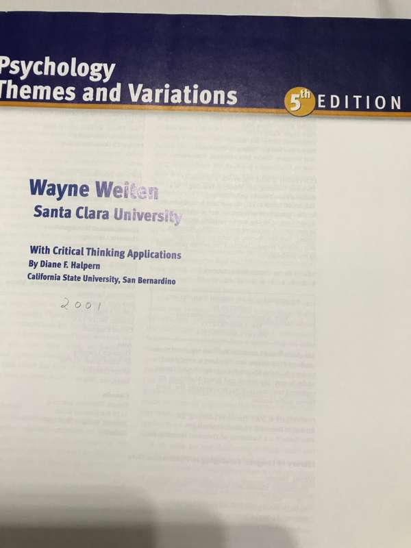 Psychology Themes and Variations 5th edition Wayne Weiten