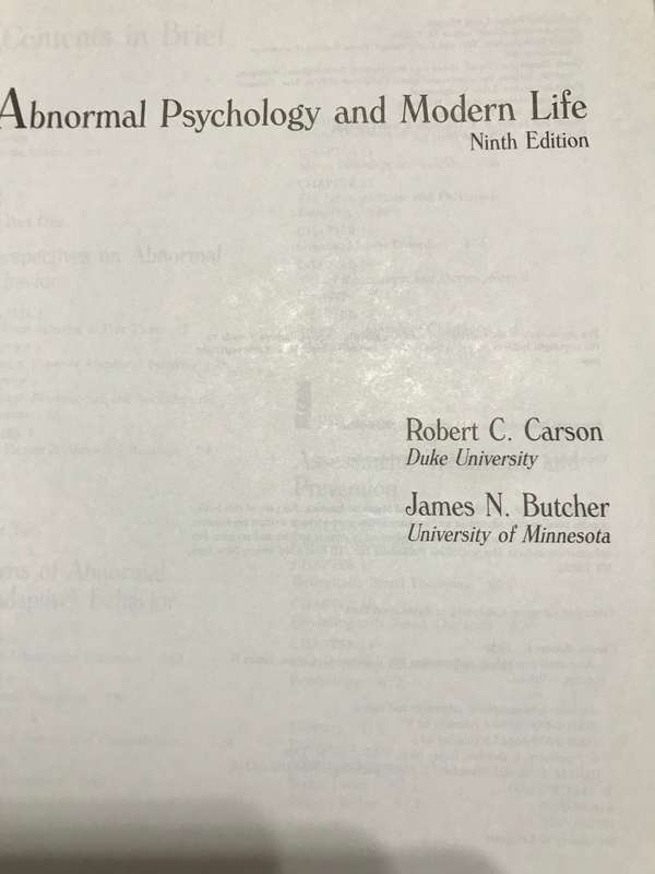 Abnormal Psychology and Modern Life 9th edition